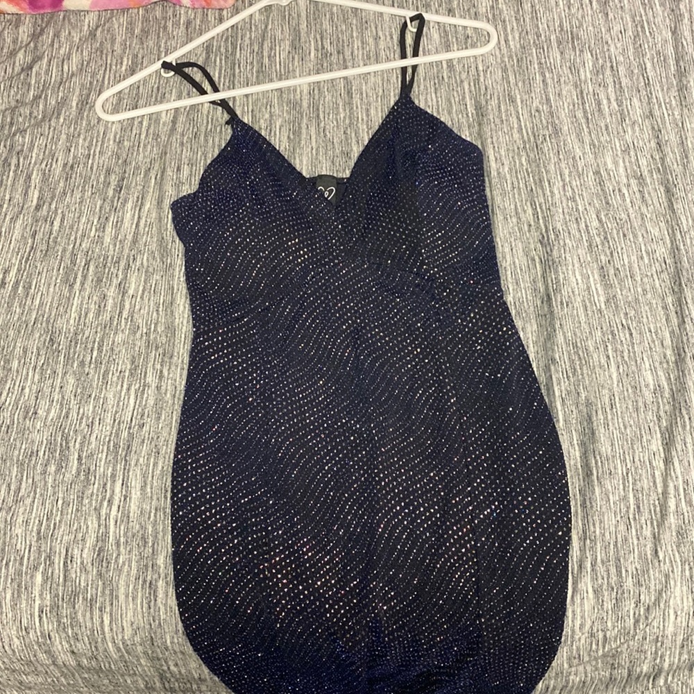 Black dress with iridescent sparkles